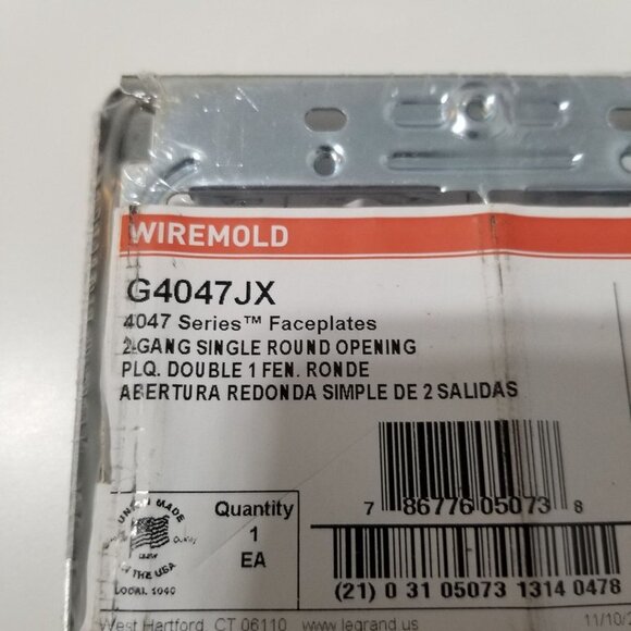 NWT WIREMOLD G4047JX Single Two Gang Sover,Gray,Steel - Picture 4 of 6